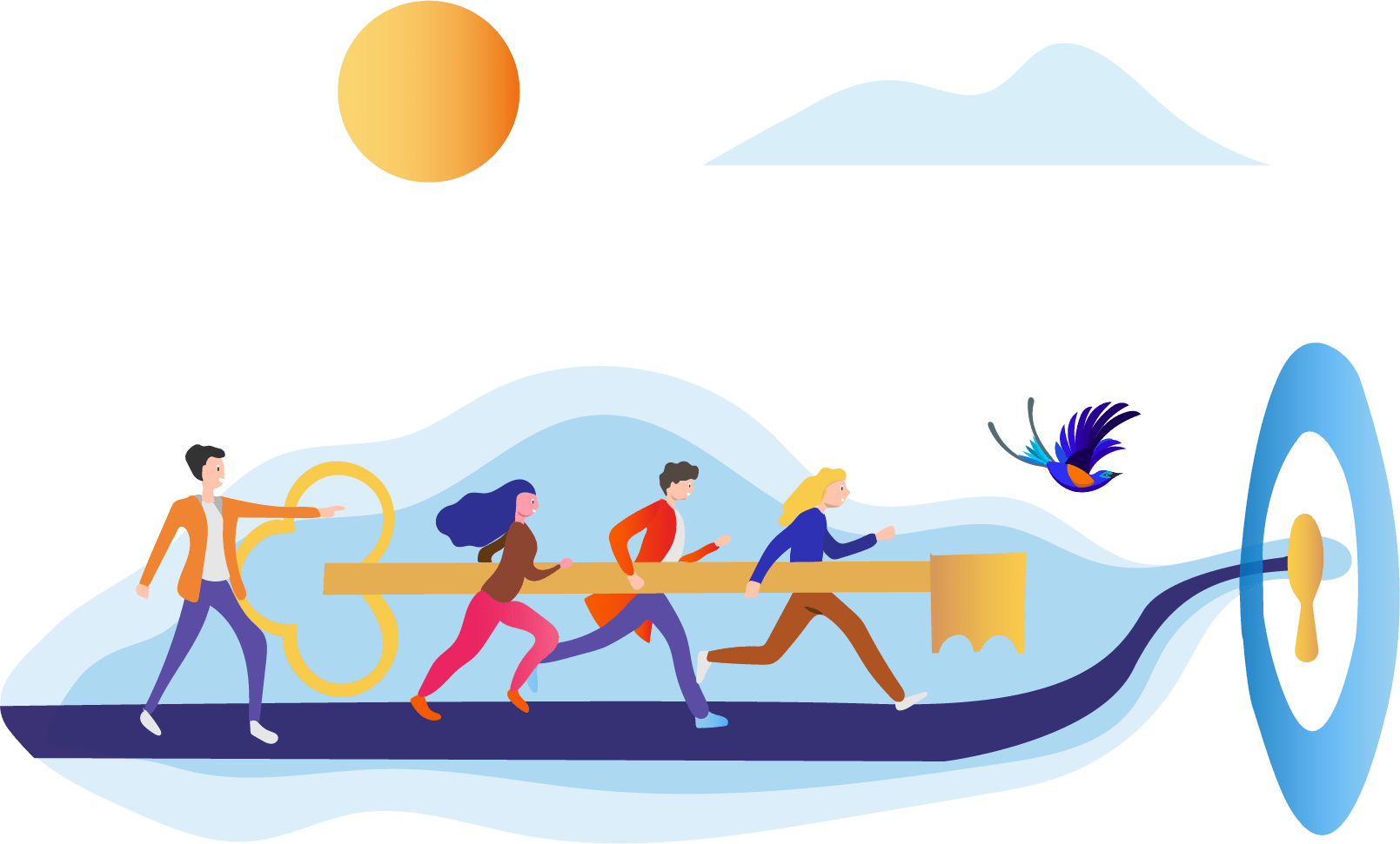 Illustration clé de transformation managériale